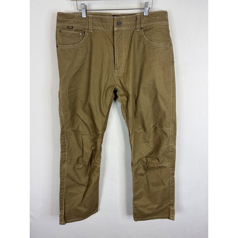 Kuhl Rydr Pants Mens‎ 36x30 Brown Vintage Patina Dye Articulated Knee Euro Twill